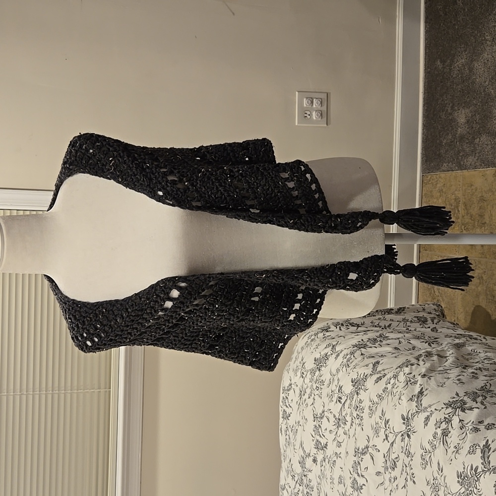 Hand Crotcheted Wrap with Tassles